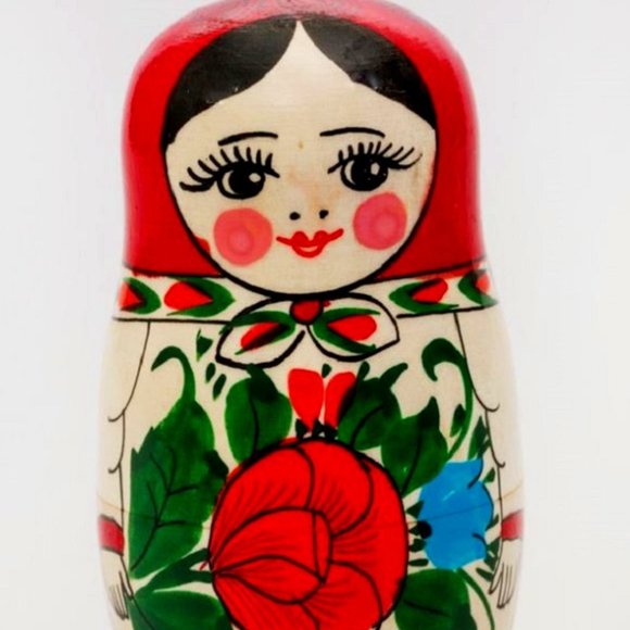 NWT Semenovskaya Russian Matryoshka Nesting 5-Doll Set Handpainted - Picture 2 of 3